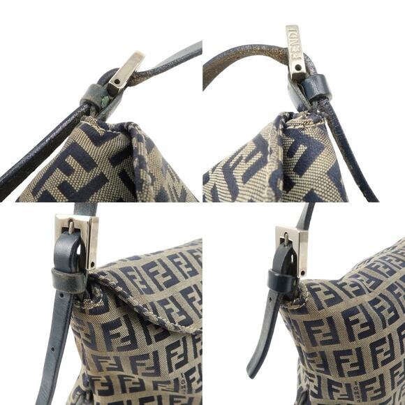 💎✨BEAUTIFUL✨💎Authentic FENDI Zucchino Mamma Baguette Shoulder Bag - Picture 6 of 10